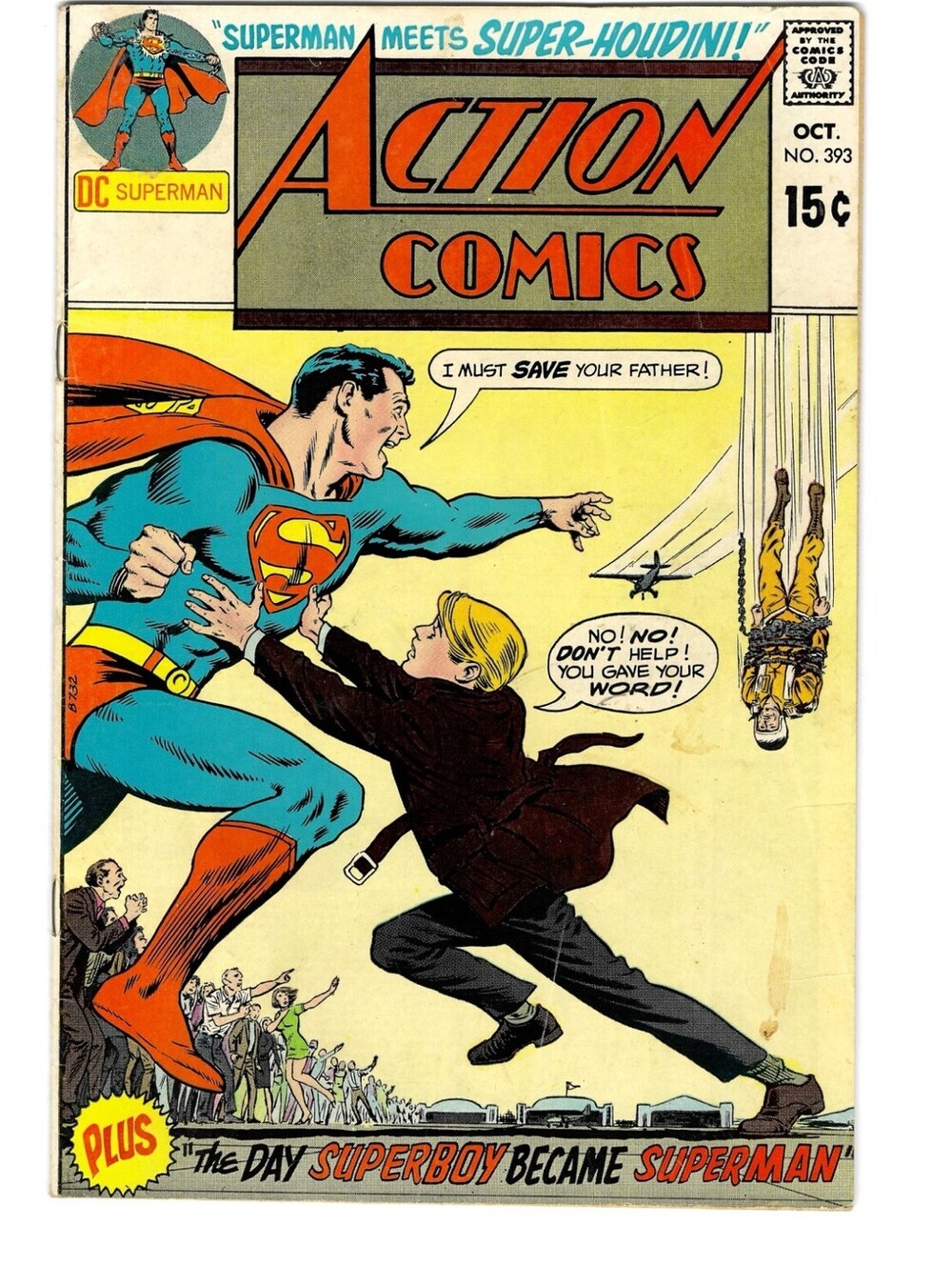 Action Comics Comic Book #393 Superman DC Comics 1970 Meets Super-Houdini - Fine